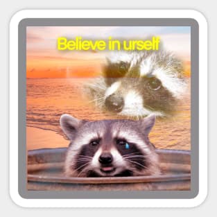 I love trash, I am trash | Racoon Meme Sticker